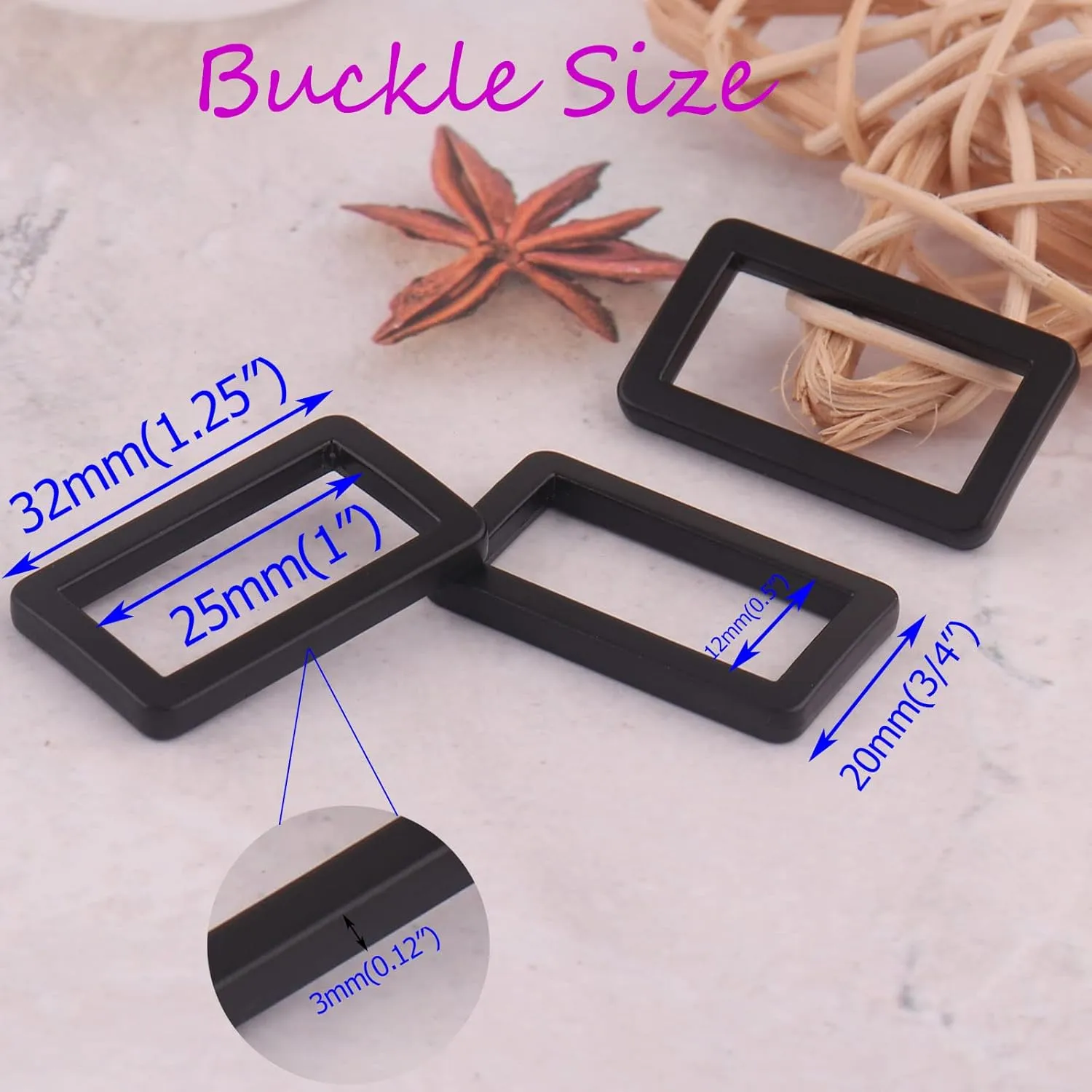 1 Inch Rectangular Buckles - Metal Adjustable Slide Purse Buckle for Bag Fasteners Strap Buckle Backpack Accessories