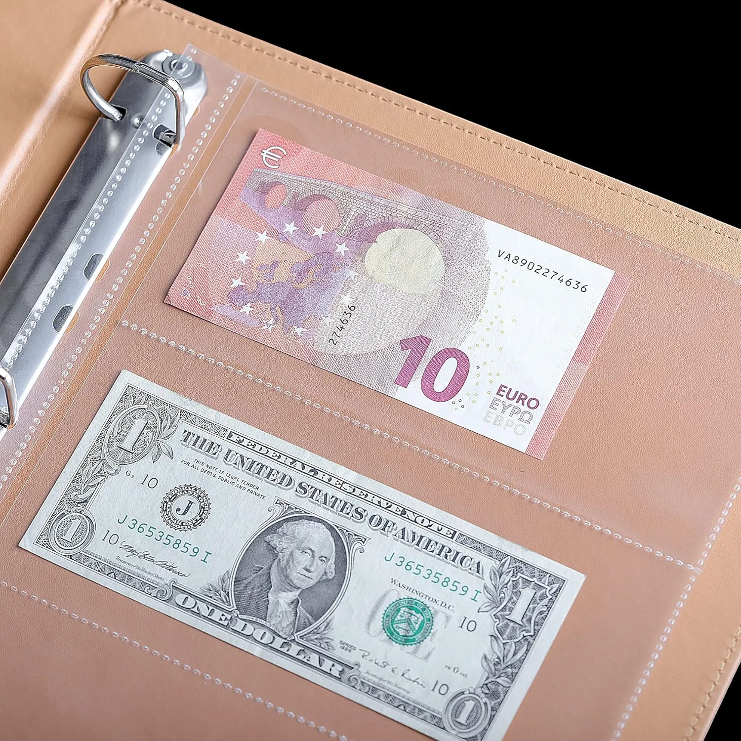 100 Sheets Currency Pages - 3 Pockets Currency Sleeves/Holder Collecting Album Pages for Paper Money Bill Banknote Coupon IN02100