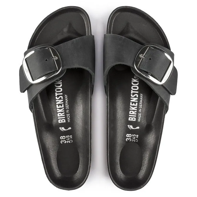 1006523 Madrid Big Buckle Oiled Leather Black