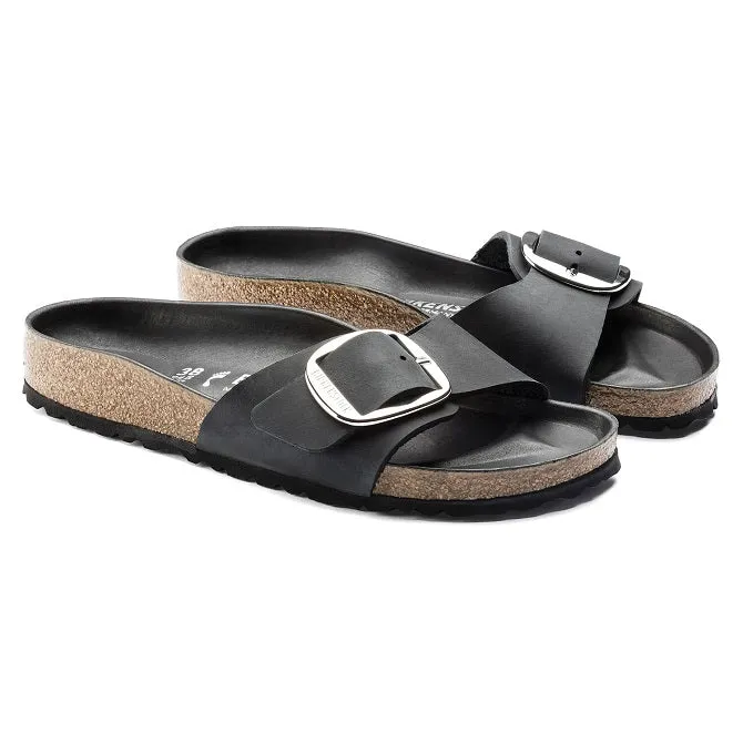 1006523 Madrid Big Buckle Oiled Leather Black
