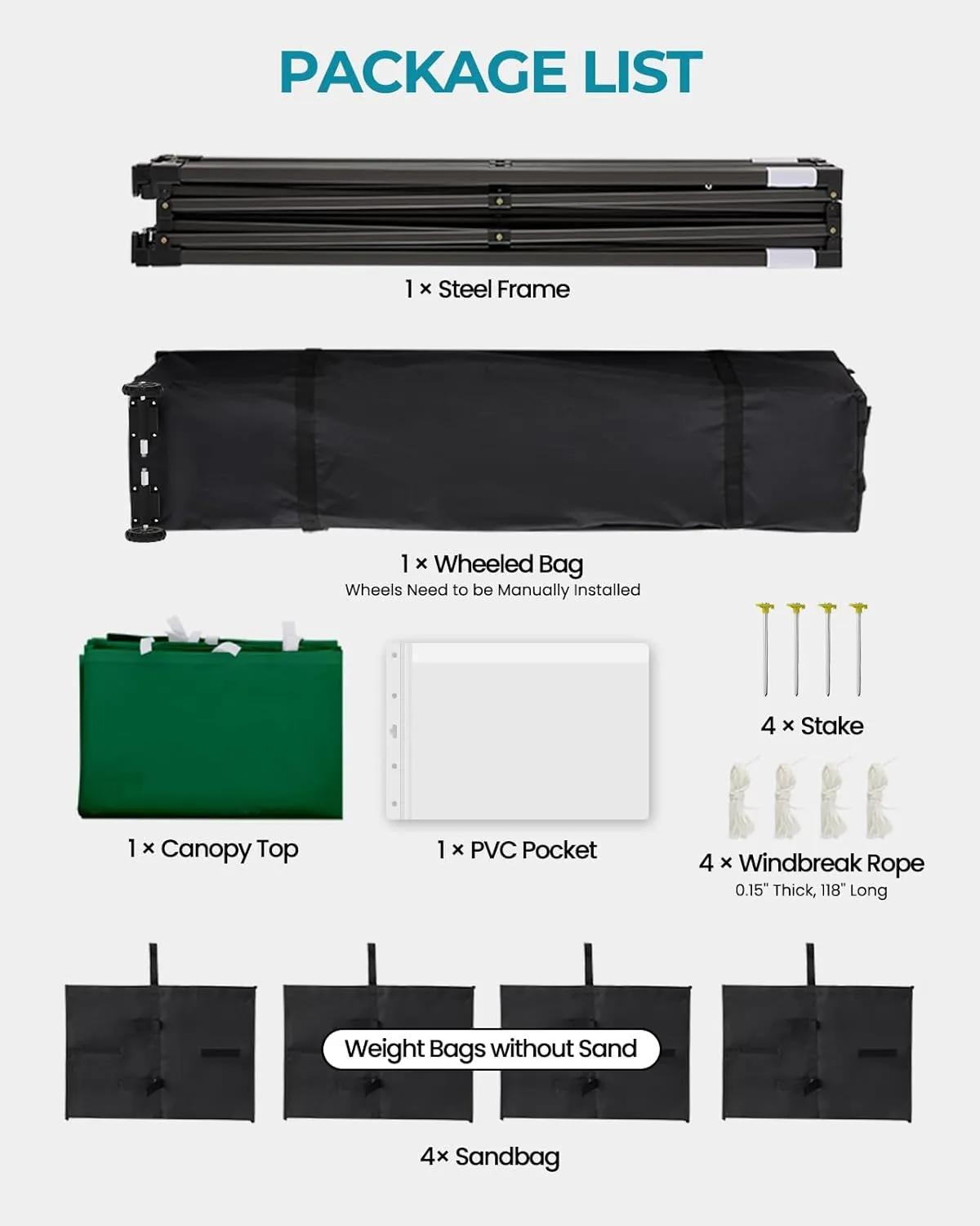 10x10 Pop Up Canopy with Wheeled Bag, Commercial Portable Canopy Tent, Easy Set Up, 4 Stakes & 4Sandbags & 4 Ropes, Waterproof Outdoor Shelter for Market, Parties, Forest Green