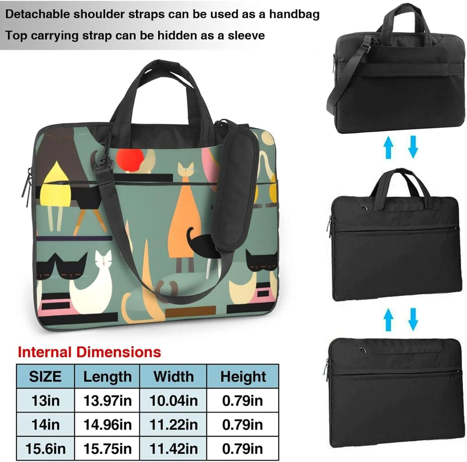 15.6-Inch Laptop Computer And Tablet Shoulder Bag Carrying Case,Business Casual,Music Note Patterns Print