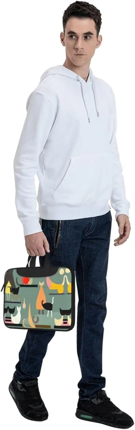 15.6-Inch Laptop Computer And Tablet Shoulder Bag Carrying Case,Business Casual,Music Note Patterns Print