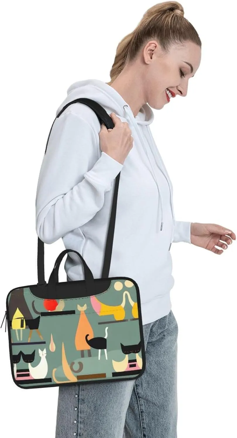 15.6-Inch Laptop Computer And Tablet Shoulder Bag Carrying Case,Business Casual,Music Note Patterns Print