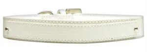 18mm  Two Tier Faux Croc Collar White Large