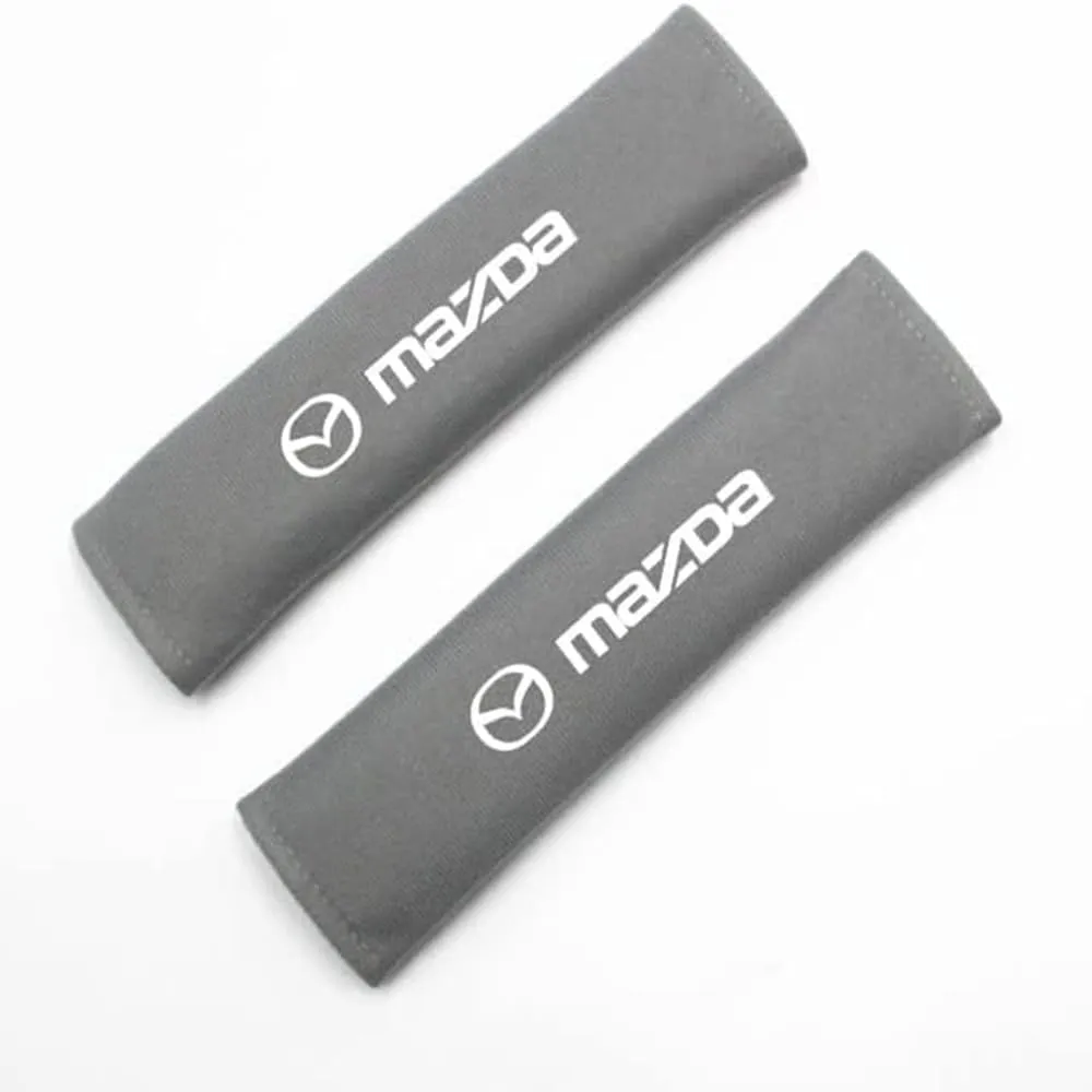 2 Pack Car Seat Belt Pads Cover for Mazda Biante 2008-2018, Seatbelt Shoulder Cover Cushion Seatbelt Strap Shoulder Strap Covers Travel Cushion Seat Belt Covers,Grey