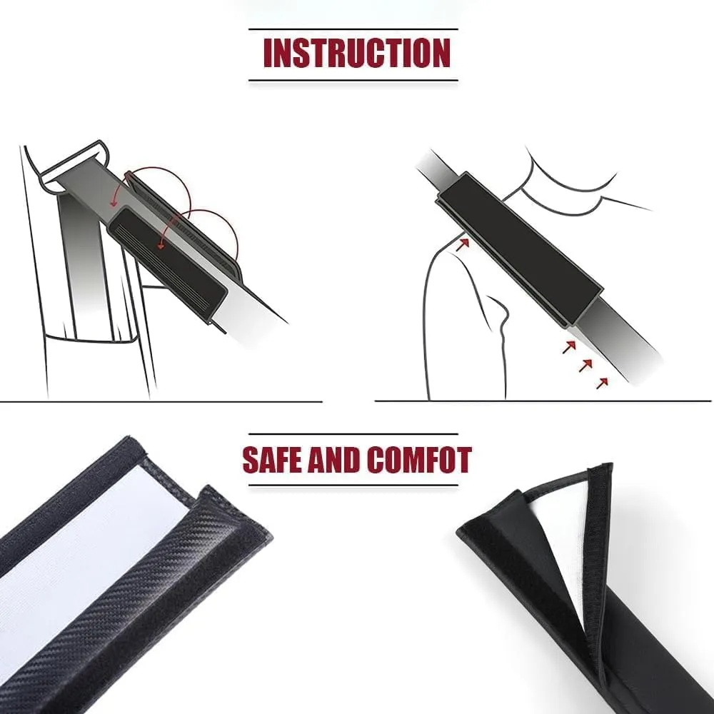 2 Pack Car Seat Belt Pads Cover for Mazda Biante 2008-2018, Seatbelt Shoulder Cover Cushion Seatbelt Strap Shoulder Strap Covers Travel Cushion Seat Belt Covers,Grey
