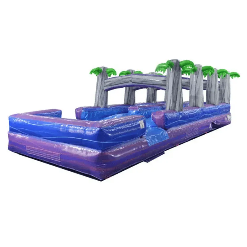 22'H 2-Lane Purple Screamer Slide w/ Slip n Splash