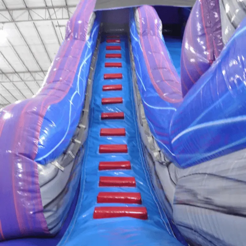22'H 2-Lane Purple Screamer Slide w/ Slip n Splash