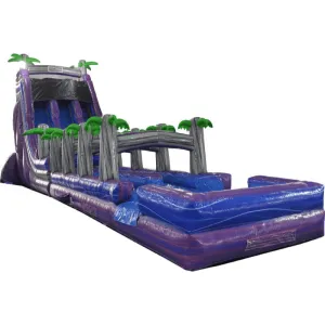 22'H 2-Lane Purple Screamer Slide w/ Slip n Splash