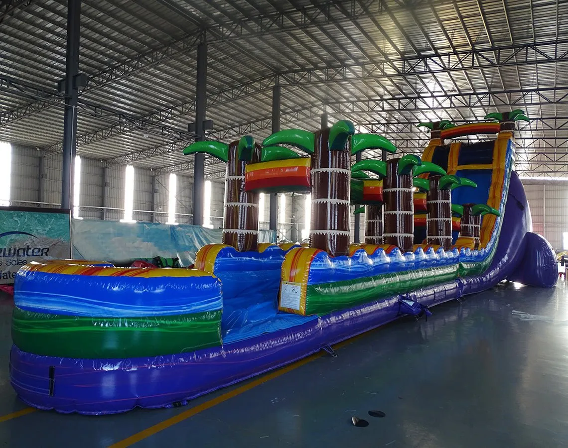 24ft Goombay Single Lane Inflatable Water Slide With Slip & Slide