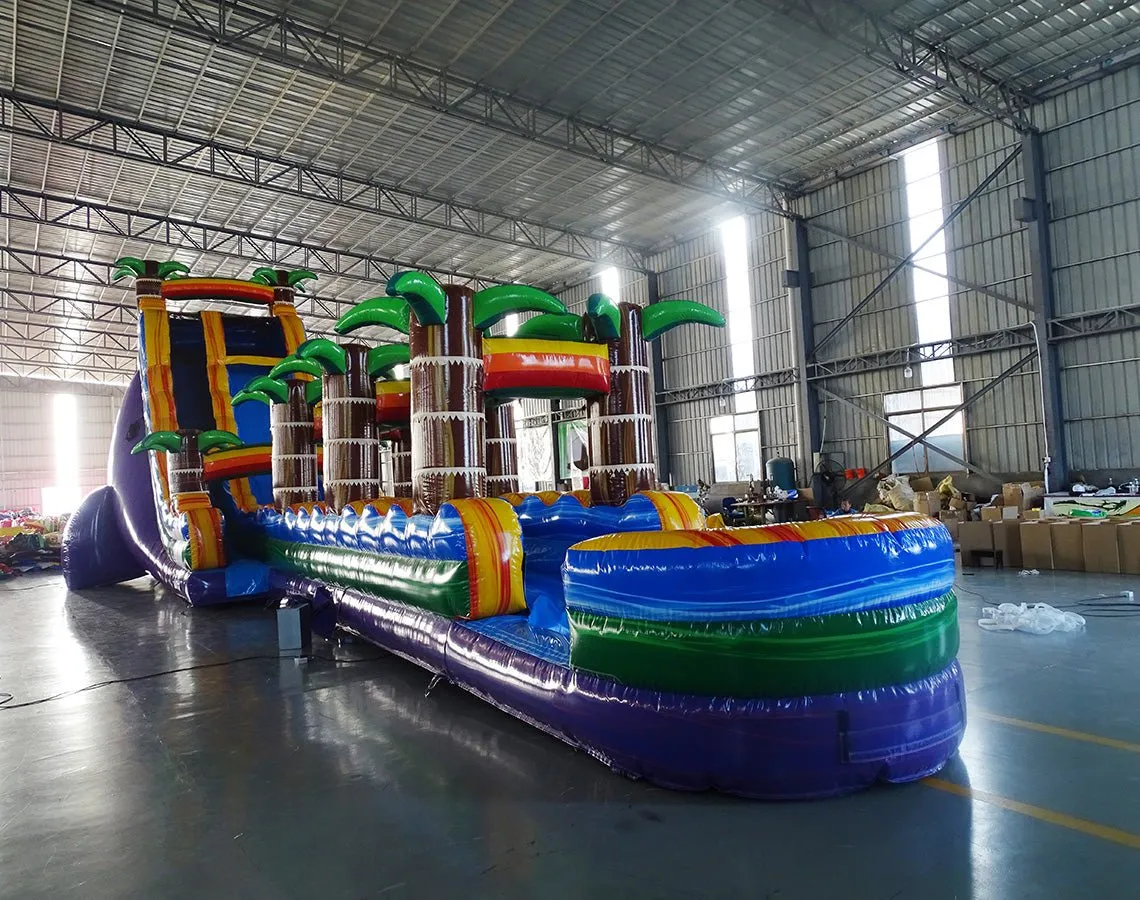 24ft Goombay Single Lane Inflatable Water Slide With Slip & Slide