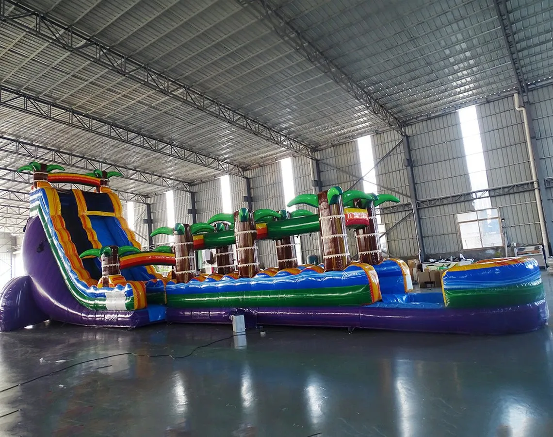 24ft Goombay Single Lane Inflatable Water Slide With Slip & Slide