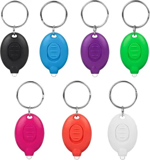 28 Pcs LED Keychain Flashlight Mini Keychain Light Ultra Bright Tiny Flashlight Small Portable Light Battery Powered with Key Ring for Outdoor Activities And Emergency Lightning, 7 Colors of Shells