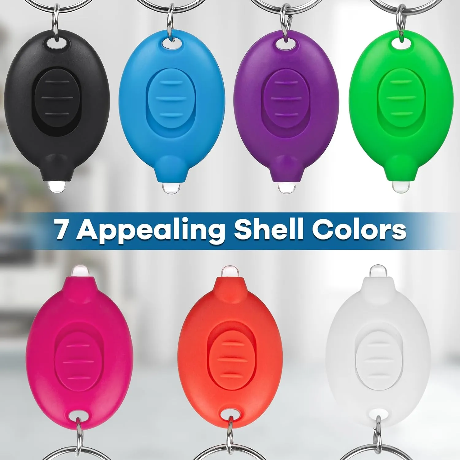 28 Pcs LED Keychain Flashlight Mini Keychain Light Ultra Bright Tiny Flashlight Small Portable Light Battery Powered with Key Ring for Outdoor Activities And Emergency Lightning, 7 Colors of Shells