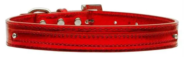 3-8" (10mm) Metallic Two Tier Collar Red Small