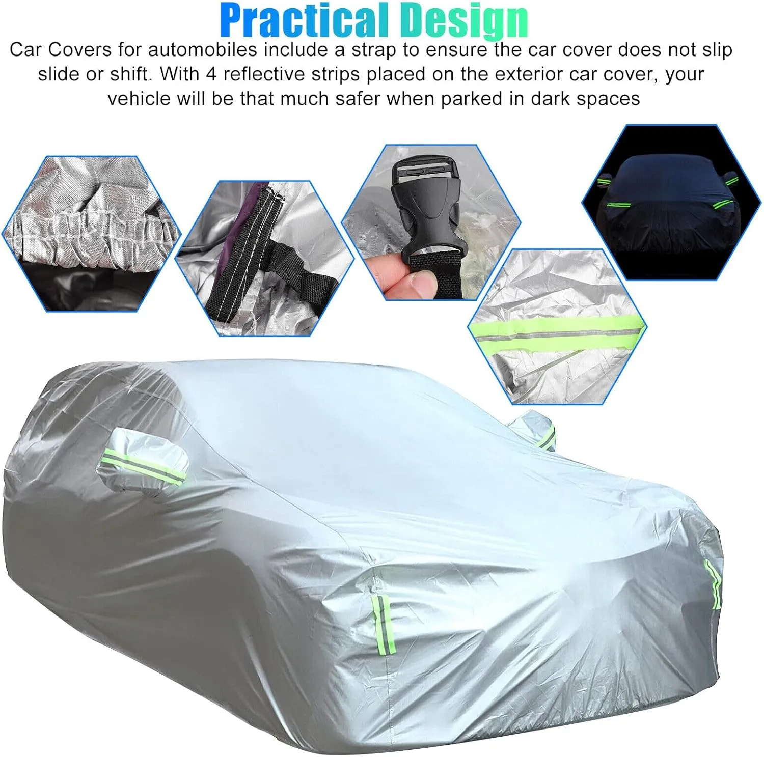 5-Layer All-Weather Waterproof Light-Weight Car Cover for Acura TL.Full Car Cover Outdoor Waterproof Sun Rain Snow Hail Protection,with a Free Storage Bag (Silver 1995-1998)