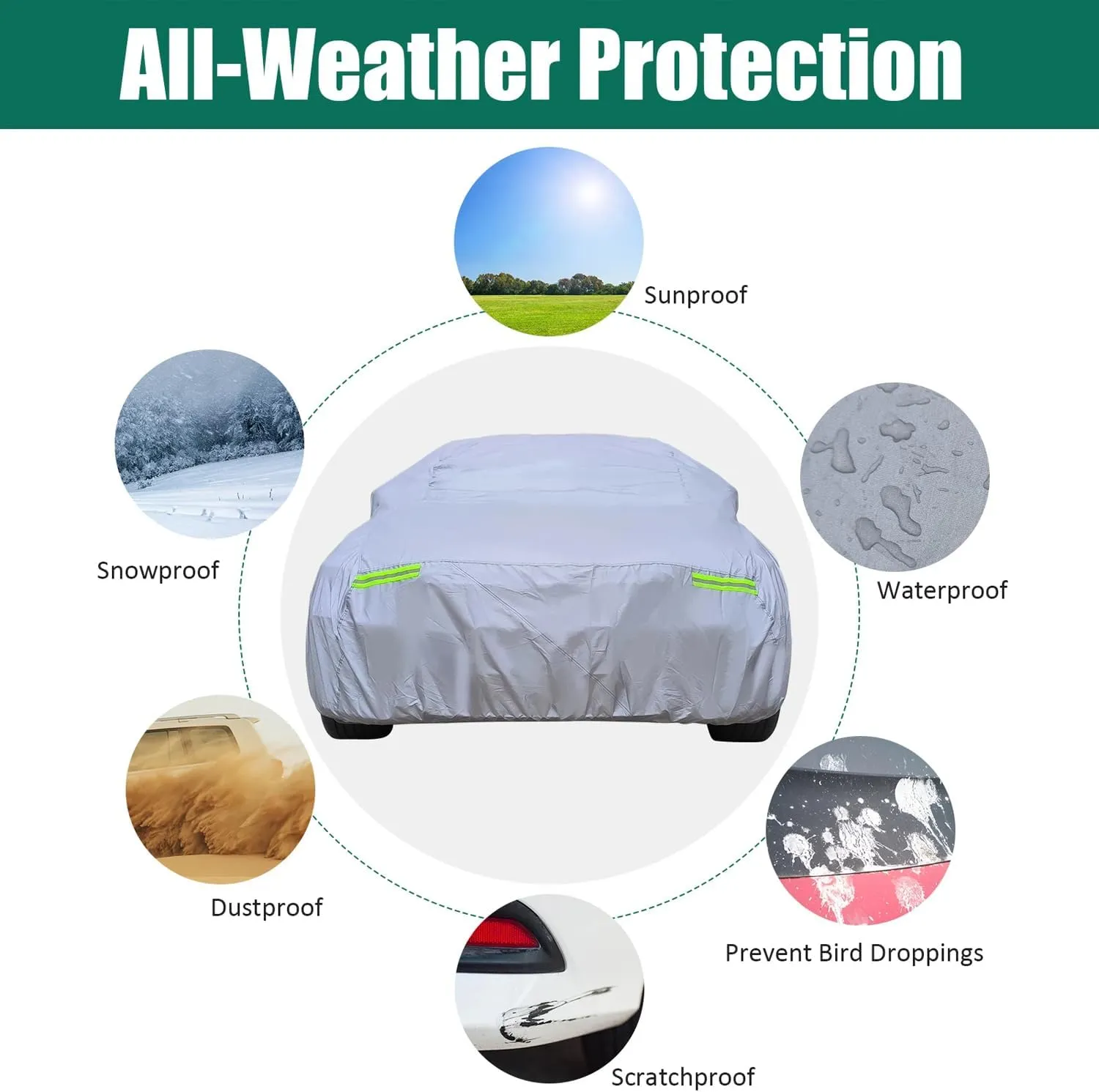 5-Layer All-Weather Waterproof Light-Weight Car Cover for Acura TL.Full Car Cover Outdoor Waterproof Sun Rain Snow Hail Protection,with a Free Storage Bag (Silver 1995-1998)