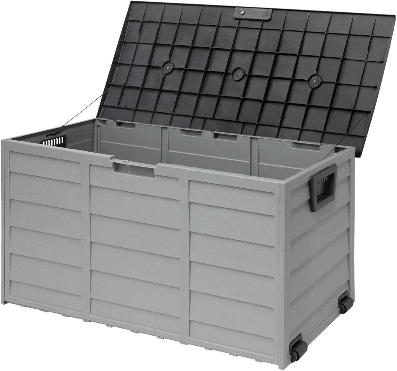 75 Gallon Outdoor Deck Storage Box, Patio Resin Deck Storage Container, Store Cushion and Sundry Things (Grey)
