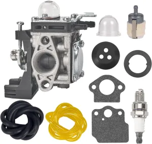A021004600 SRM-2620 Carburetor 26X Kit for ECHO SRM2620 SRM 2620 C262 LE262 T262 T262X String Trimmer Parts A021004601 - with Spark Plug Fuel Line Kit