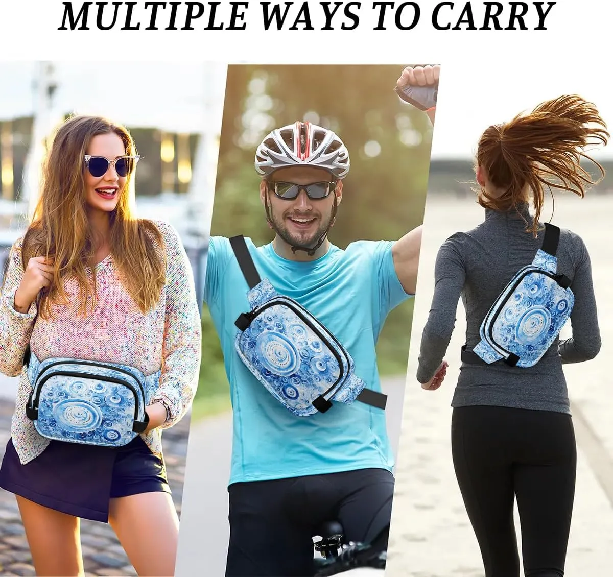 Abstract Beauty Boho Prints Fanny Packs for Women Men Waterproof Waist Bag with Adjustable Strap Belt Bag for Travel Running Hiking