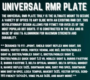 ADE Universal Plate for Converting Trijicon RMR/SRO Footprint to Vortex Venom/Burris Fastfire/Shield RMS Footprint Converter Adapter Plate