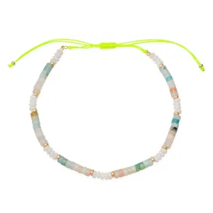 Agate and White Jade Beaded Necklace