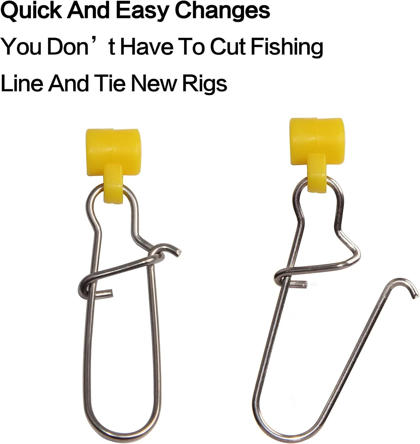 AGOOL Fishing Line Sinker Slides Duo-Lock Snap, 10/60pcs Heavy Duty Stainless Steel Sinker Slider Fishing Line Weight Connectors for Saltwater Surf Fishing Rigs Catfishing