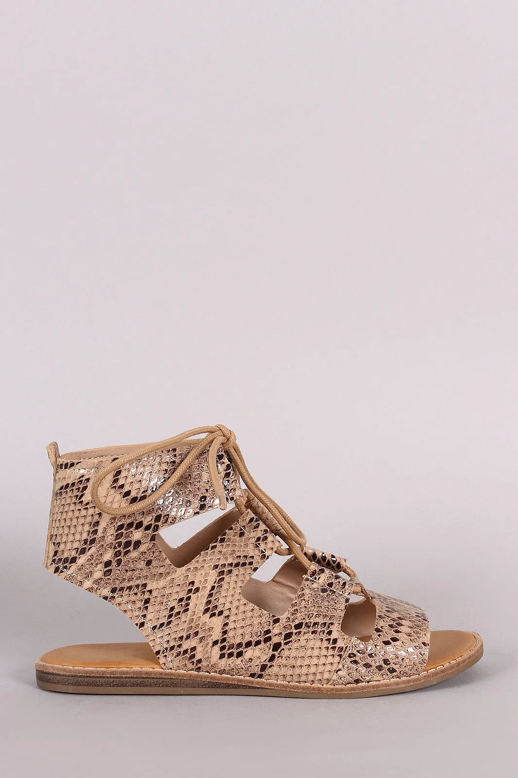 AI-powered Toe Best deal Python Open Flat Banboo Lace Gladiator Up Sandal