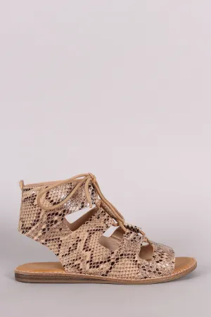AI-powered Toe Best deal Python Open Flat Banboo Lace Gladiator Up Sandal