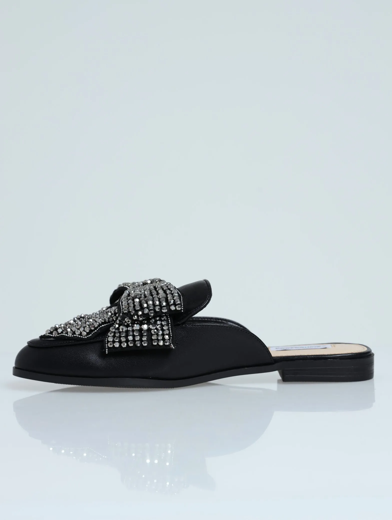 Allegra Big Embellished Bow Slip-On Loafer - Black