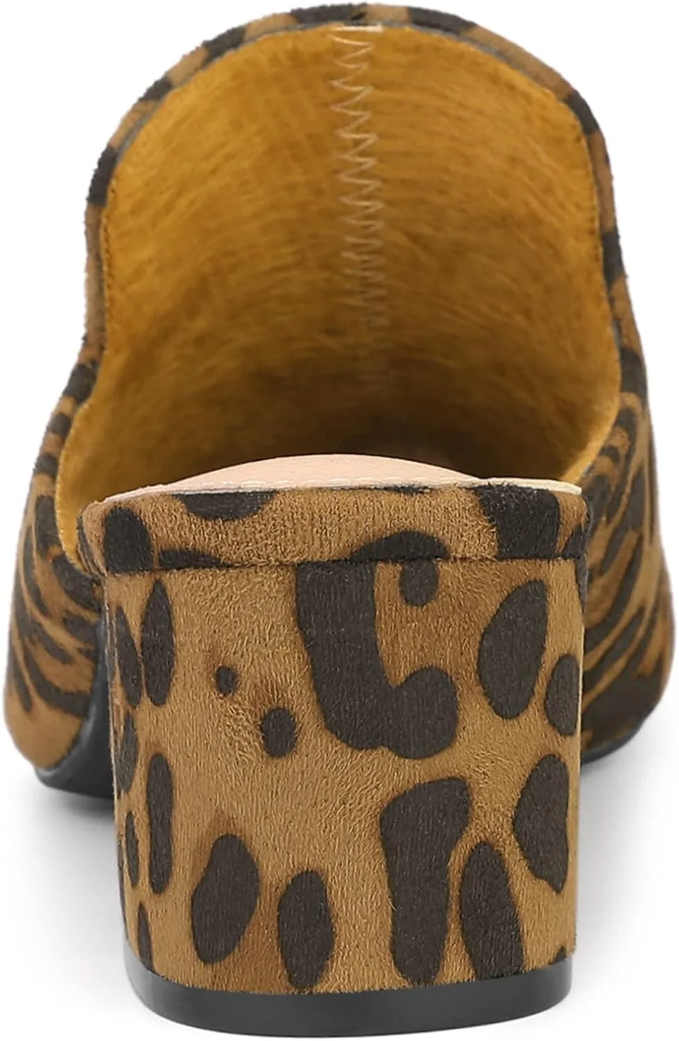 Allegra K Women's Slip on Pointed Toe Chunky Heels Slide Mules