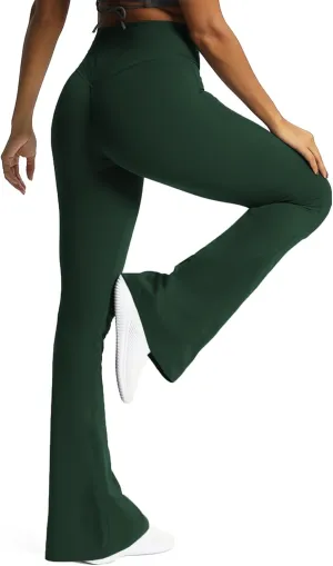 Aoxjox Flare Leggings for Women Trinity Tummy Control High Waisted Wide Leg Yoga Pants 29"/31"/33"