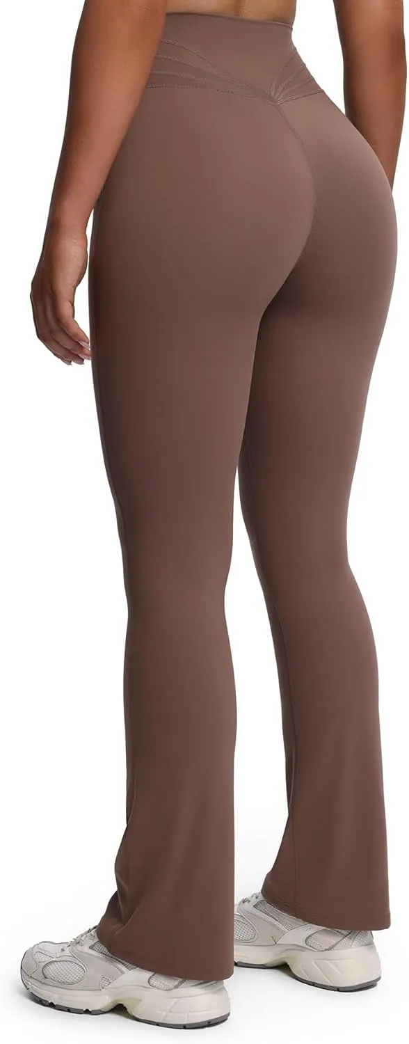 Aoxjox Flare Leggings for Women Trinity Tummy Control High Waisted Wide Leg Yoga Pants 29"/31"/33"