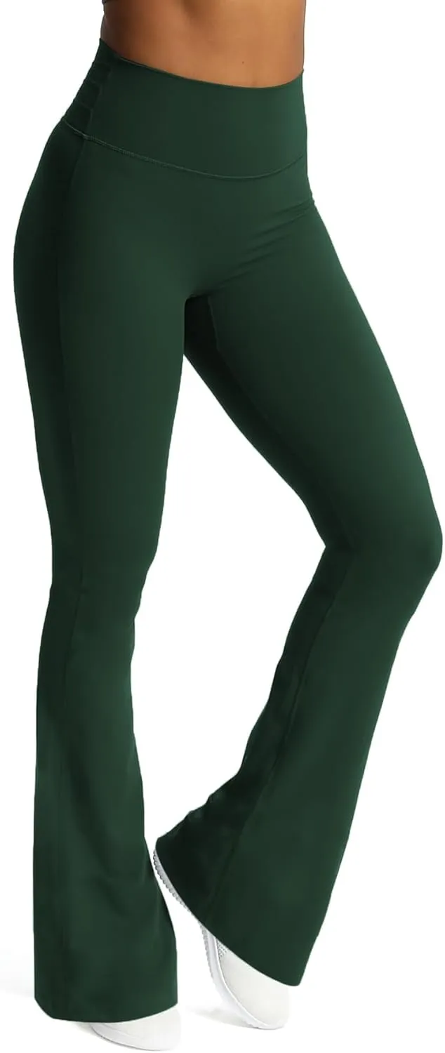 Aoxjox Flare Leggings for Women Trinity Tummy Control High Waisted Wide Leg Yoga Pants 29"/31"/33"