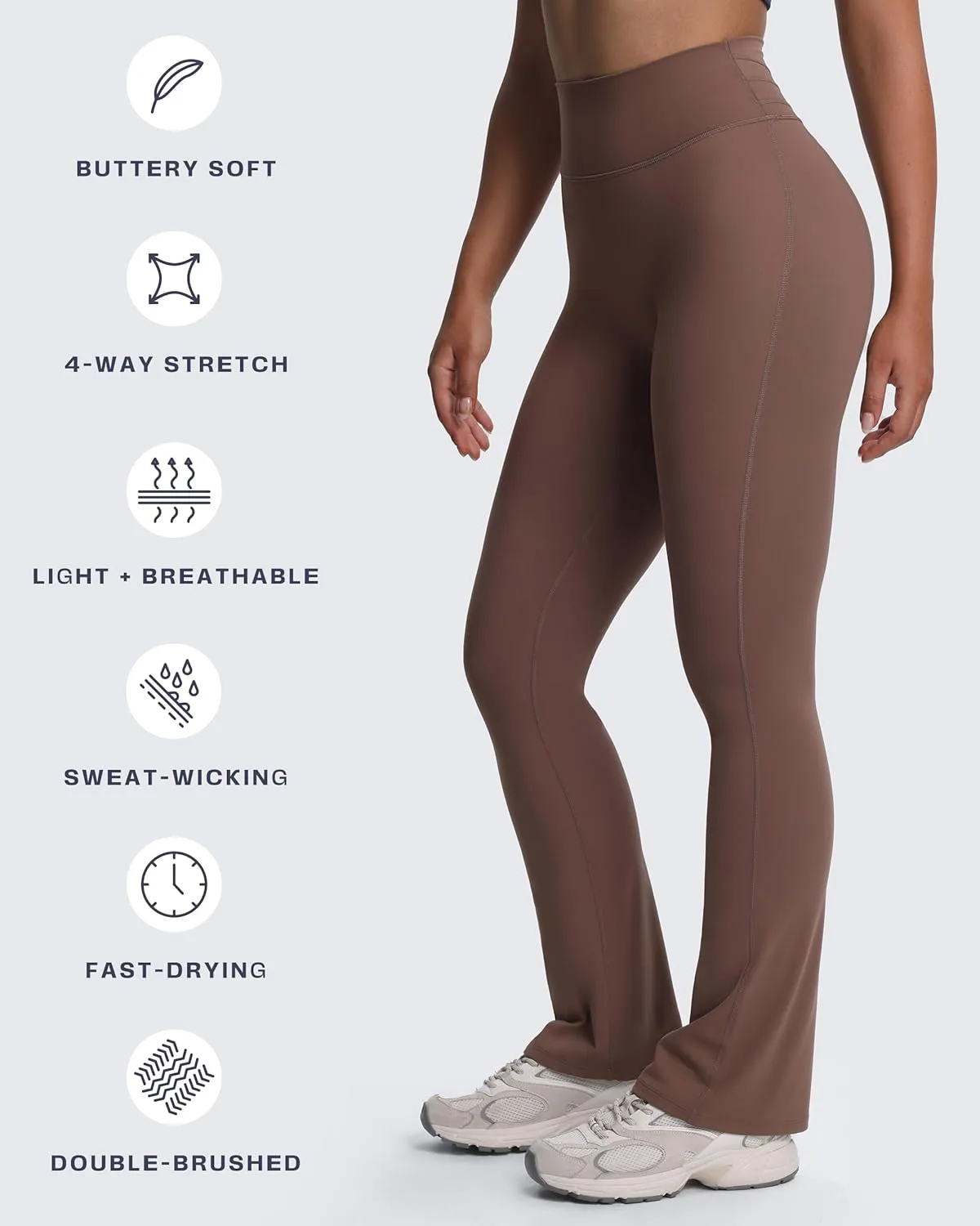 Aoxjox Flare Leggings for Women Trinity Tummy Control High Waisted Wide Leg Yoga Pants 29"/31"/33"