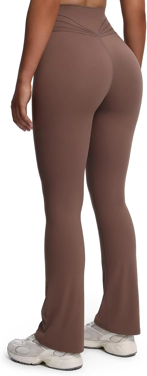 Aoxjox Flare Leggings for Women Trinity Tummy Control High Waisted Wide Leg Yoga Pants 29"/31"/33"