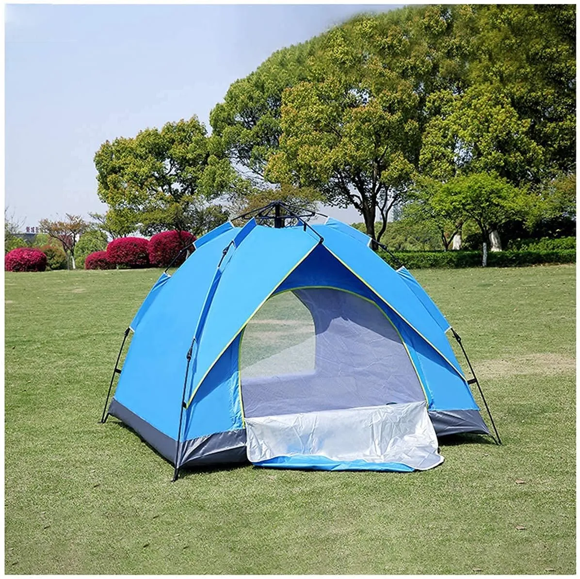 Automatic Pop Up Tent Family Camping Tent 2-3-4 Person Portable Tent Spring Type Fast Open Waterproof Windproof for Camping Hiking Mountaineering