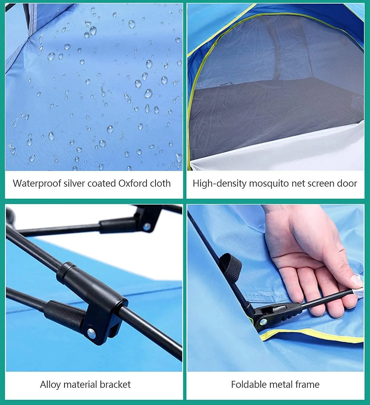 Automatic Pop Up Tent Family Camping Tent 2-3-4 Person Portable Tent Spring Type Fast Open Waterproof Windproof for Camping Hiking Mountaineering