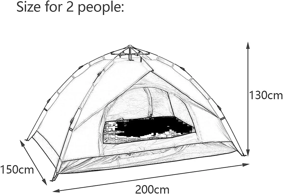 Automatic Pop Up Tent Family Camping Tent 2-3-4 Person Portable Tent Spring Type Fast Open Waterproof Windproof for Camping Hiking Mountaineering