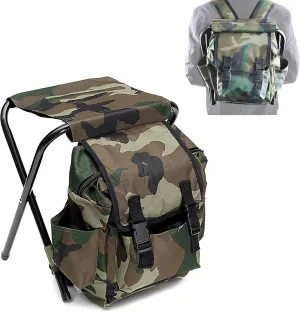 backpack chair,Folding Stool Backpack Insulated Cooler Bag,Portable Fishing Chair Stool,Backpack Cooler Chair,Outdoor Gear Camping Stool for Outdoor Events, Hiking (camo)