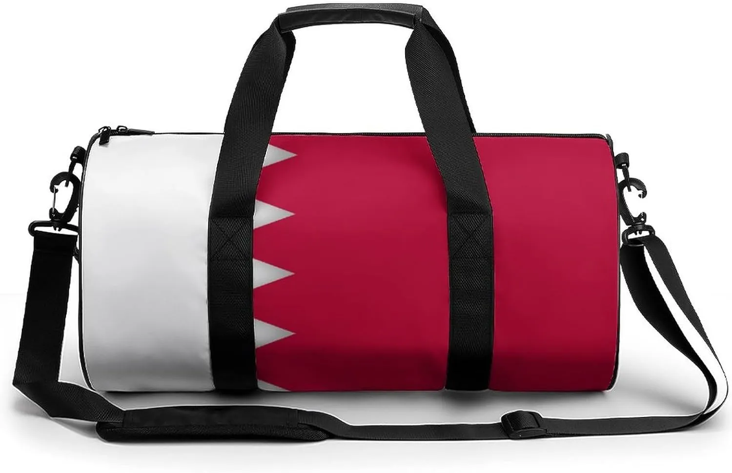 Bahrain Flag Sports Duffel Bag for Boys Girls with Dry Wet Separation Overnight Gym Bag