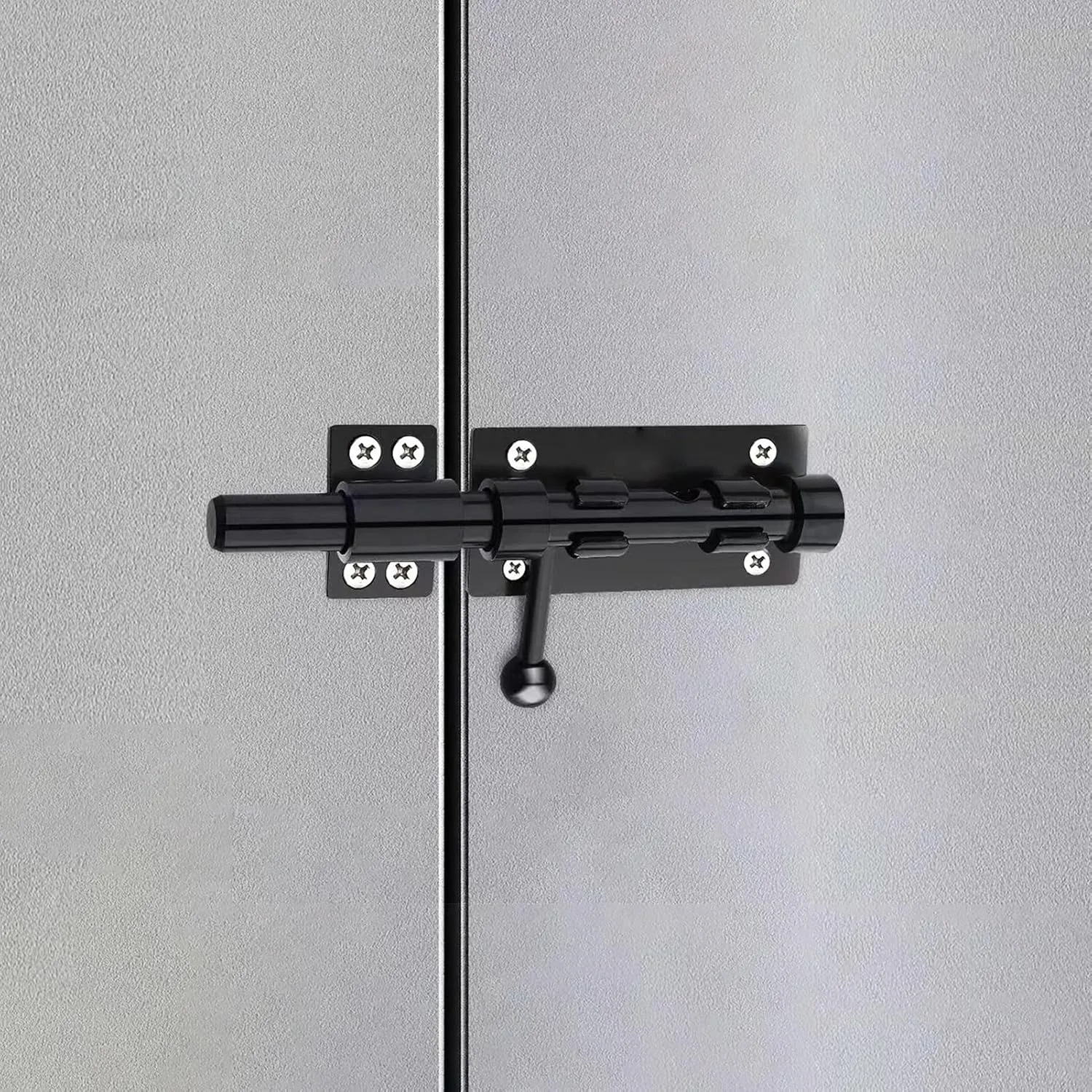 Barrel Bolt Latch, 6.3" Heavy Duty Gate Latch Slide Lock Solid 304 Stainless Steel Bolt Lock for Inside Door, Black Finished Shed Door Latch(1 Pack)