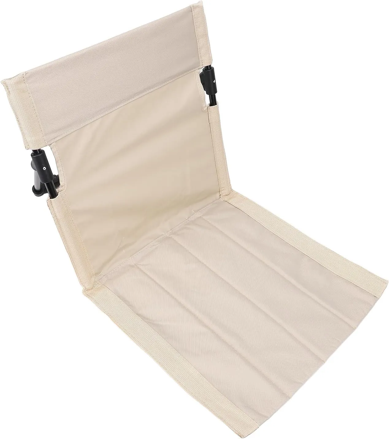 Beach Floor Chair, Breathable Aluminum Tube Folding Adjustable Back Support Portable Camping Floor Chair for Fishing (Khaki)