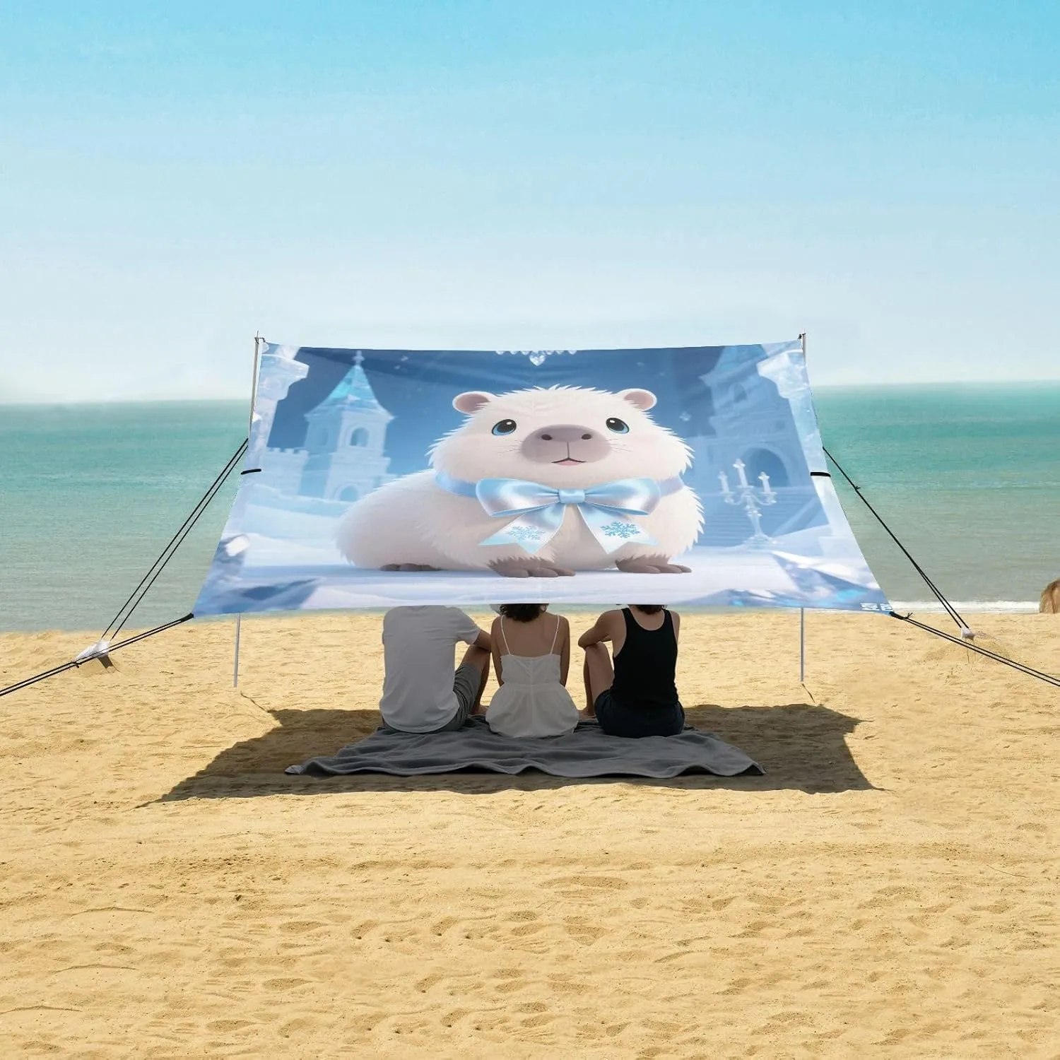 Beach Shade Tent with UPF50  UV Protection,Capybara Snow Castle Lightweight Camping Sun Shelter for Outdoor,Camping Trips, Fishing, Backyard,Picnics,Easy Set Up and Carry 9x10.5 FT