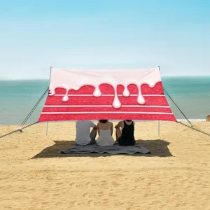 Beach Shade Tent with UPF50  UV Protection,Flowing Cream on Cake Lightweight Camping Sun Shelter for Outdoor,Camping Trips, Fishing, Backyard,Picnics,Easy Set Up and Carry 9x10.5 FT