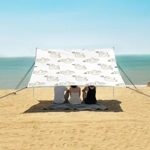 Beach Shade Tent with UPF50  UV Protection,Flying Dove with LGBT Heart Lightweight Camping Sun Shelter for Outdoor,Camping Trips, Fishing, Backyard,Picnics,Easy Set Up and Carry 9x10.5 FT