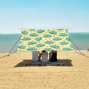 Beach Shade Tent with UPF50  UV Protection,Frog Cute Seamless Pattern Lightweight Camping Sun Shelter for Outdoor,Camping Trips, Fishing, Backyard,Picnics,Easy Set Up and Carry 9x10.5 FT