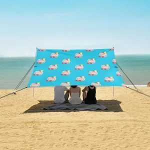 Beach Shade Tent with UPF50  UV Protection,Hawaiian Red Cherry Cocktail Lightweight Camping Sun Shelter for Outdoor,Camping Trips, Fishing, Backyard,Picnics,Easy Set Up and Carry 9x10.5 FT