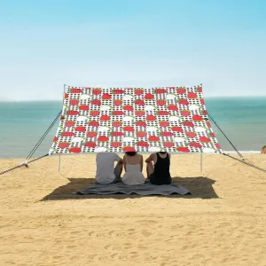 Beach Shade Tent with UPF50  UV Protection,Red Beautiful Strawberry Lightweight Camping Sun Shelter for Outdoor,Camping Trips, Fishing, Backyard,Picnics,Easy Set Up and Carry 9x10.5 FT